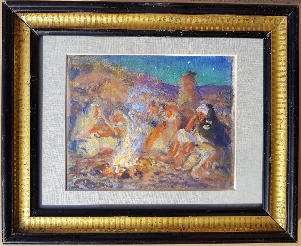 Tableau orientaliste - Etienne DINET - Feu de camp, Envoi