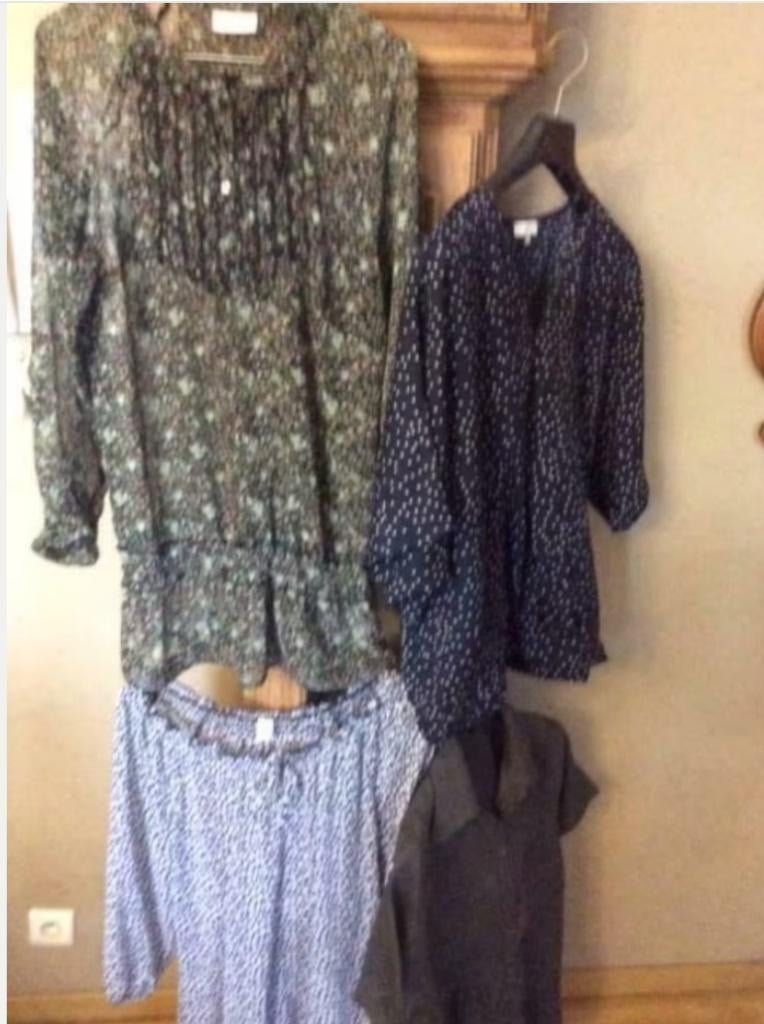4 tuniques et chemisiers vintage taille 42, Enlèvement ou Envoi, Comme neuf, Taille 42/44 (L)