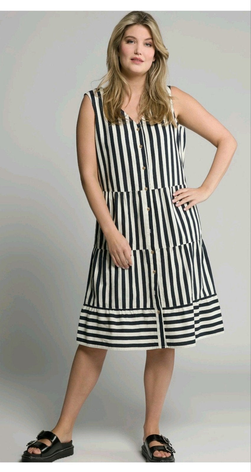 Ulla Popken gestreepte jurk, 46-48,  XL,  zomer, Ophalen of Verzenden, Maat 46/48 (XL) of groter