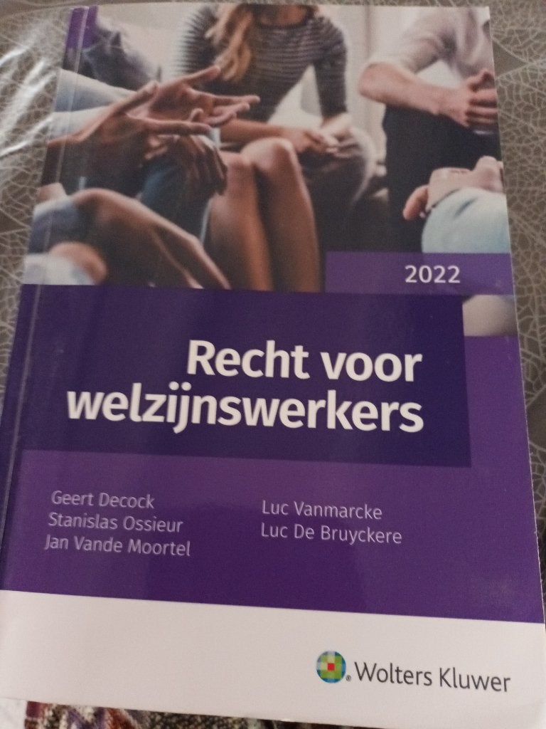 Recht voor welzijnswerkers, Enlèvement ou Envoi, Comme neuf, Wolters & Kluwers