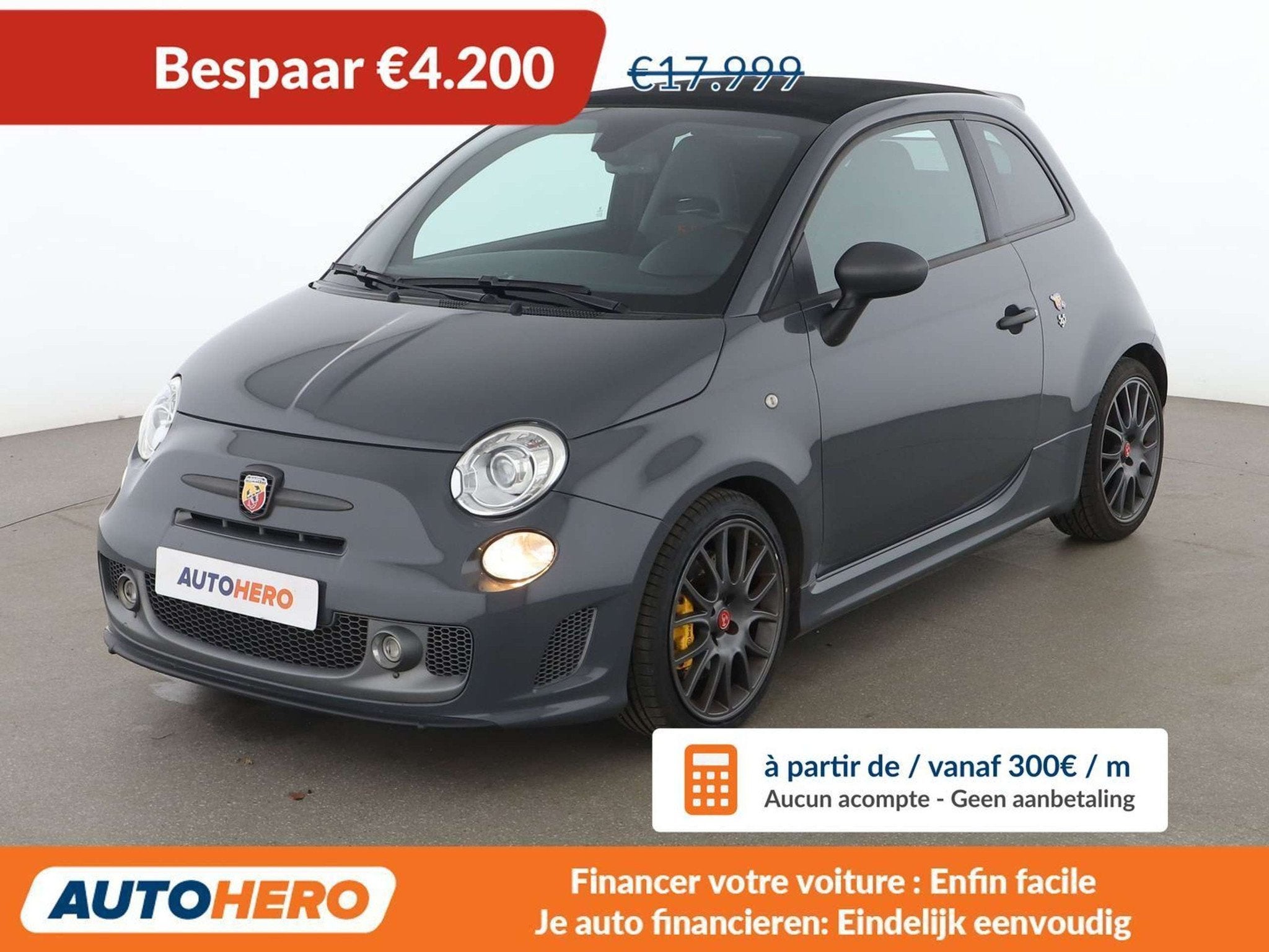 Abarth 595C 1.4 Competizione (année de construction 2015), Autos, Abarth, Achat, Cabriolet, 179 ch, Noir