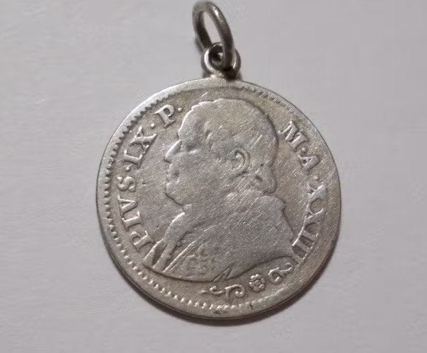 Munt Vat.Stad 1868 10 Soldi Paus Pius IX, Ophalen of Verzenden, Overige landen, Losse munt
