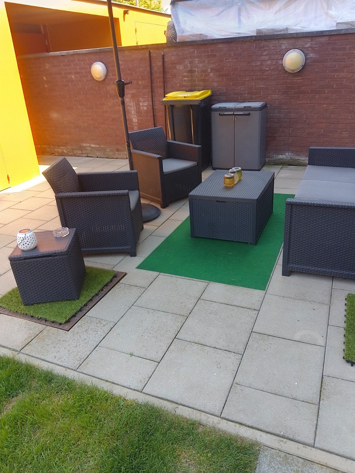 Volledige tuinset, Tuin en Terras, Ophalen, 5 zitplaatsen, Kunststof, Gebruikt