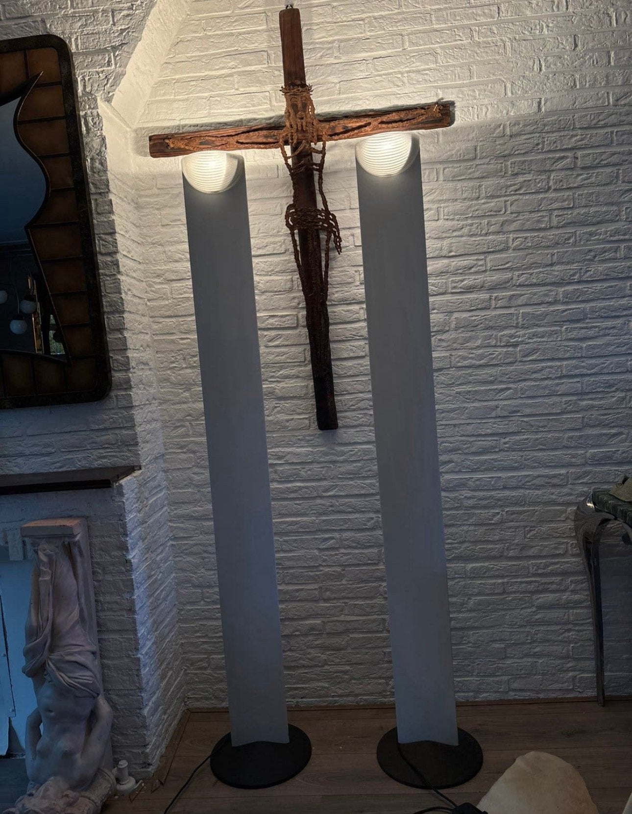2x Gianfranco Frattini Adonis vloerlamp Luci Italia 1980, Ophalen, Zo goed als nieuw
