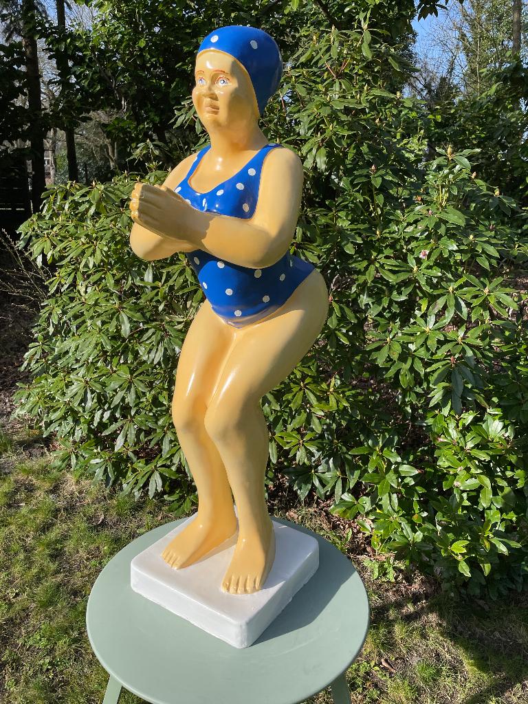 Duikende dame jacuzzi tuin, zwembad, vijver 115cm, Tuin en Terras, Ophalen, Nieuw, Kunststof, Mensenbeeld