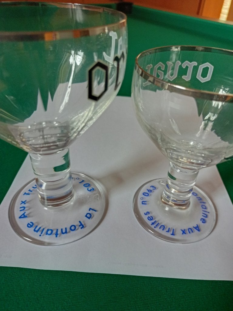 Glazen Orval" La Fontaine aux truites", Verzamelen, Ophalen of Verzenden, Zo goed als nieuw, Glas of Glazen