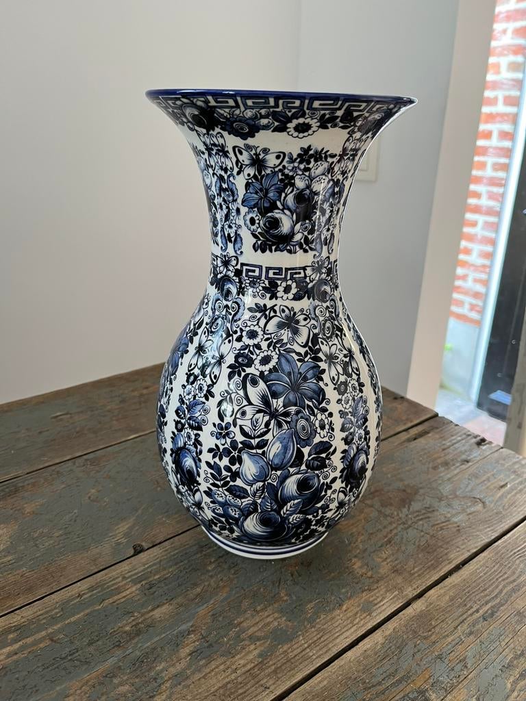 VAAS DELFIA ITALIAANS BLAUW WIT PERFECTE STAAT, Antiquités & Art, Antiquités | Vases, Enlèvement ou Envoi