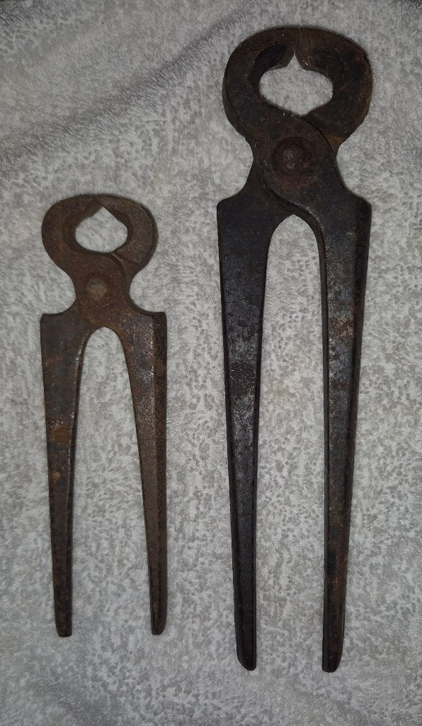 2x Oude robuuste trektangen / nijptangen (Vintage/Decoratie), Antiquités & Art, Enlèvement ou Envoi