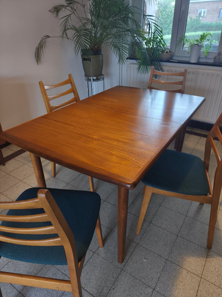 Table à rallonges vintage, Maison & Meubles, Tables | Tables à manger, 150 à 200 cm, Cinq personnes ou plus, Teck, Vintage