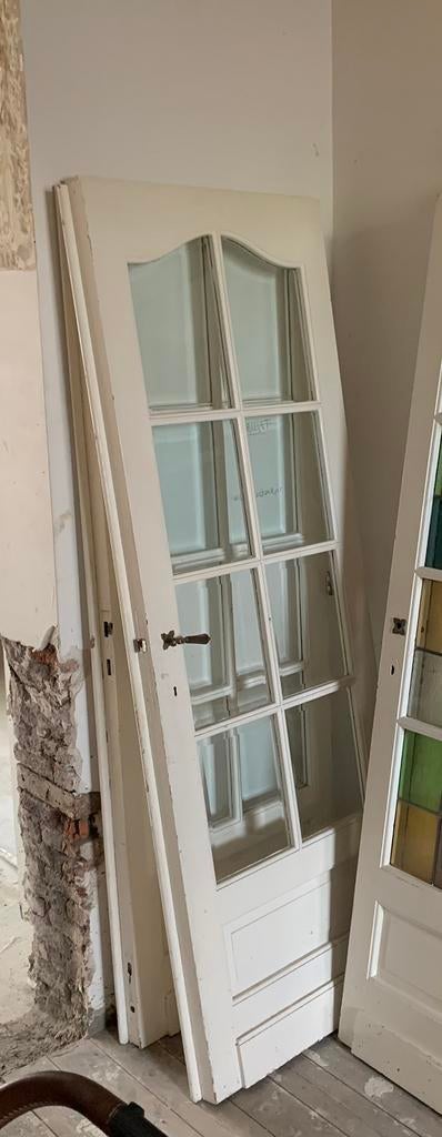 Authentieke herenhuis dubbele deur - doorzichtig glas, Doe-het-zelf en Bouw, Deuren en Vliegenramen, Ophalen, Zo goed als nieuw