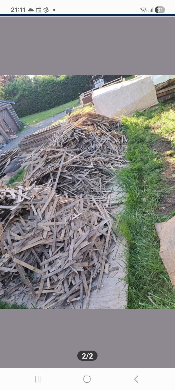 A donner, gros lot de bois, Enlèvement