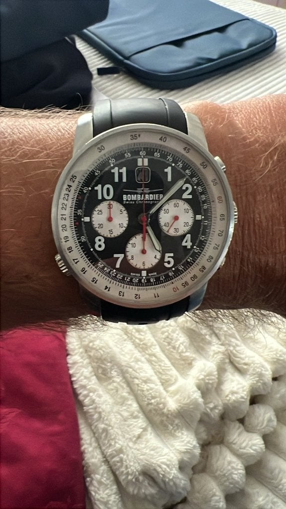 Bombardier BB1-01 chronographe automatique, Enlèvement, Utilisé, Acier, Autres matériaux