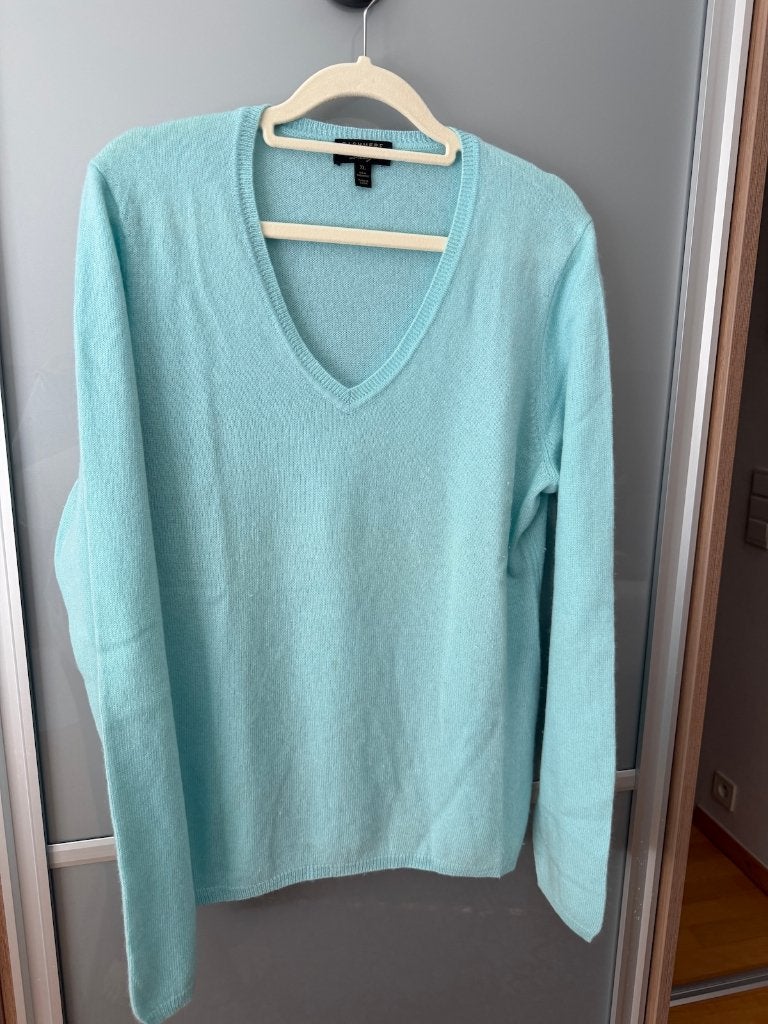 Kasjmier trui turkoois, Ophalen of Verzenden, Zo goed als nieuw, Maat 46/48 (XL) of groter