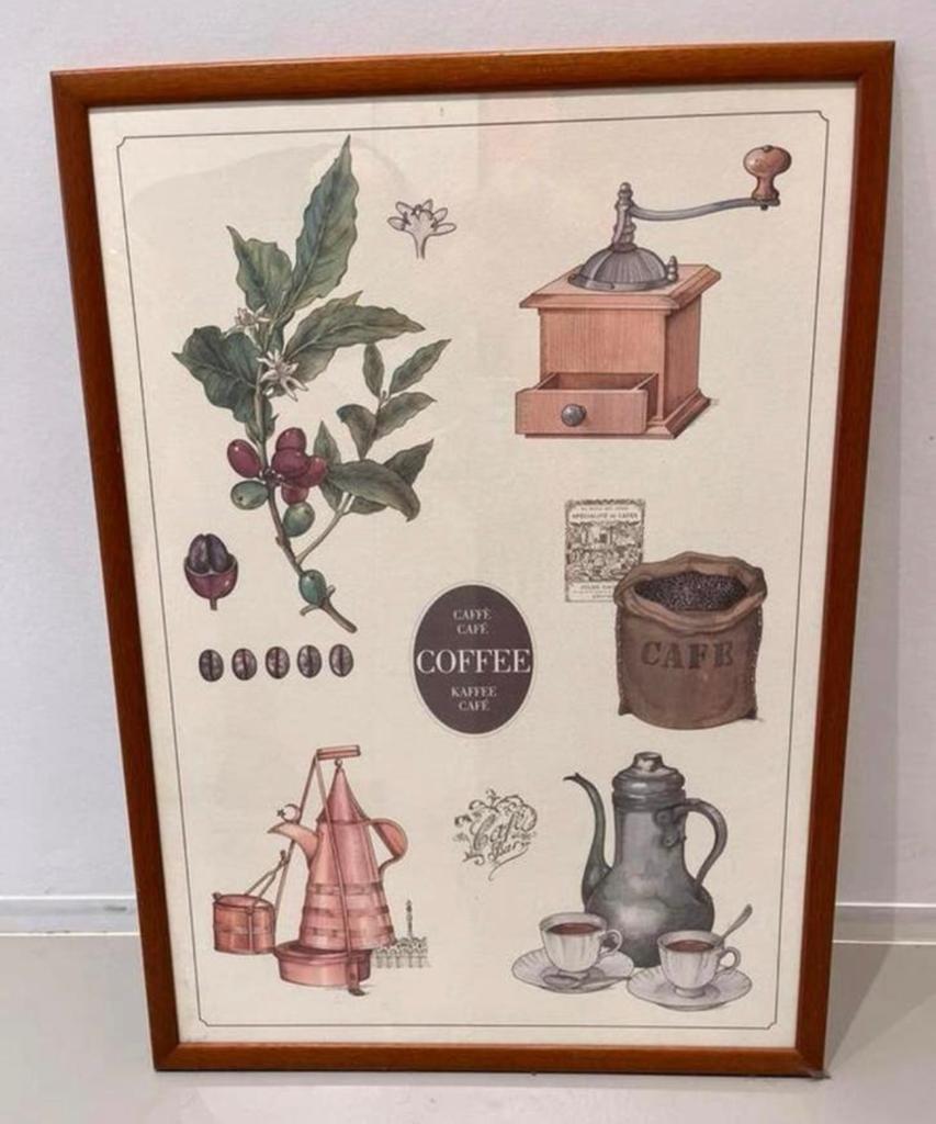 Kader met koffie tekeningen, Ophalen