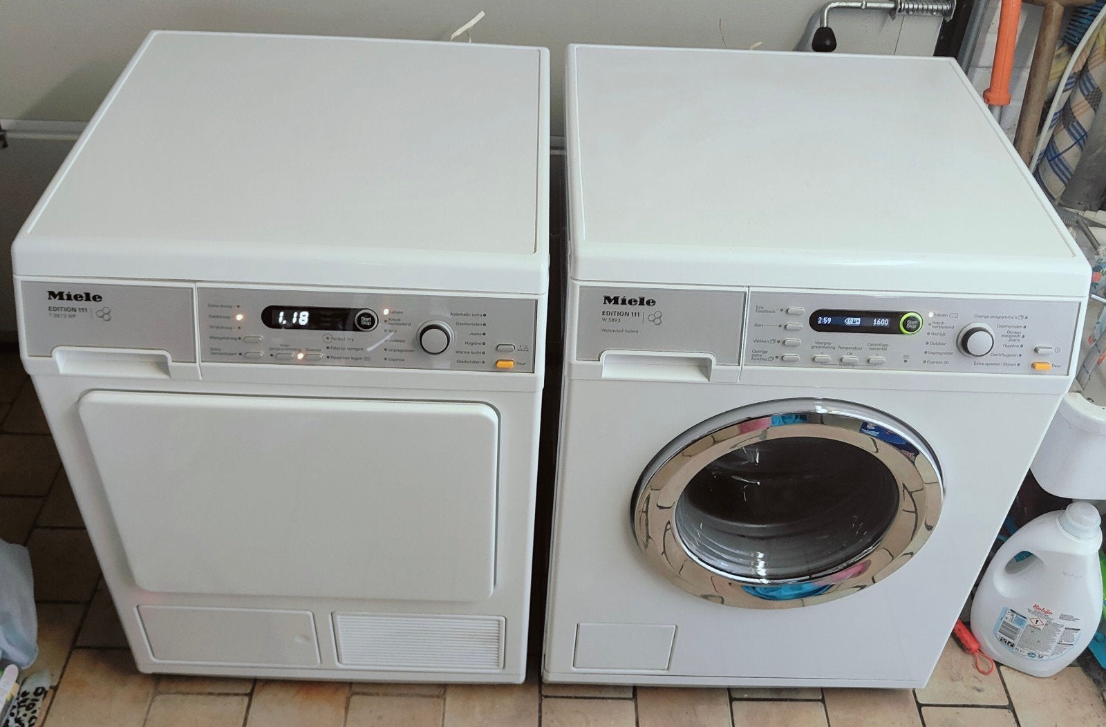 Machine à laver Miele 8KG+Sèche-linge à pompe à chaleur Miel, 8 à 10 kg, Enlèvement ou Envoi, Comme neuf, Moins de 85 cm