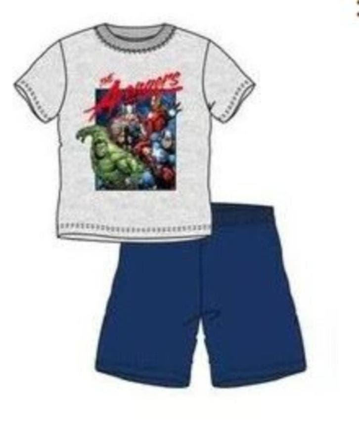 Avengers Shortama Grijs Blauw - Maat 98-104-110-116-122-128, Kinderen en Baby's, Kinderkleding | Maat 128, Nacht- of Onderkleding