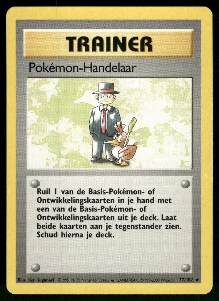 Pokémon Trader 77/102 - Base (NL) (NM), Hobby en Vrije tijd, Verzamelkaartspellen | Pokémon, Verzenden, Gebruikt