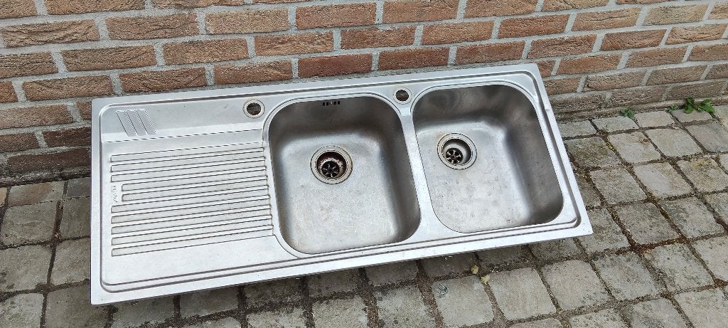 Évier en inox, Bricolage & Construction, Enlèvement, Utilisé, Inox, Autres types