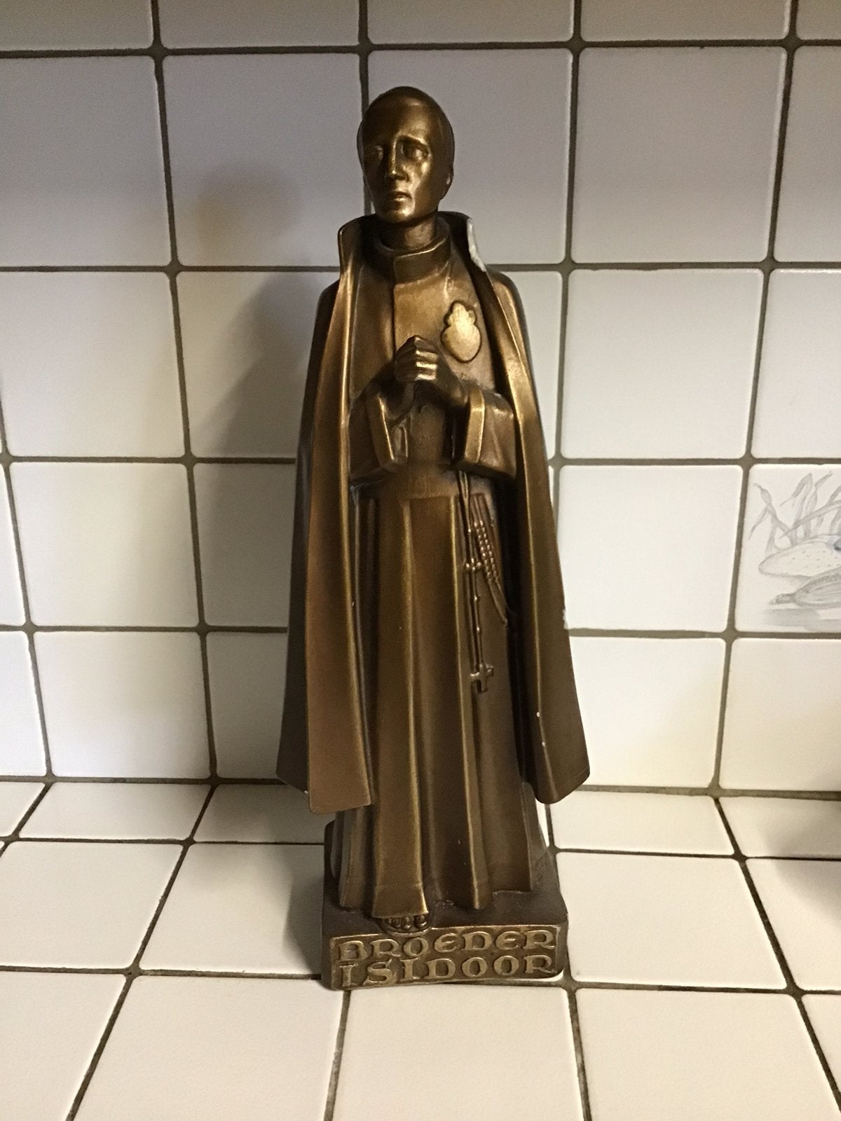 Ancienne statue en plâtre de Saint Frère Isidoor, Enlèvement ou Envoi
