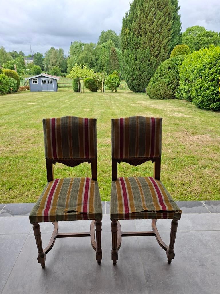 ⚠️⚠️ 2 Chaises style Louis Philippe petit meuble à rénover, Enlèvement