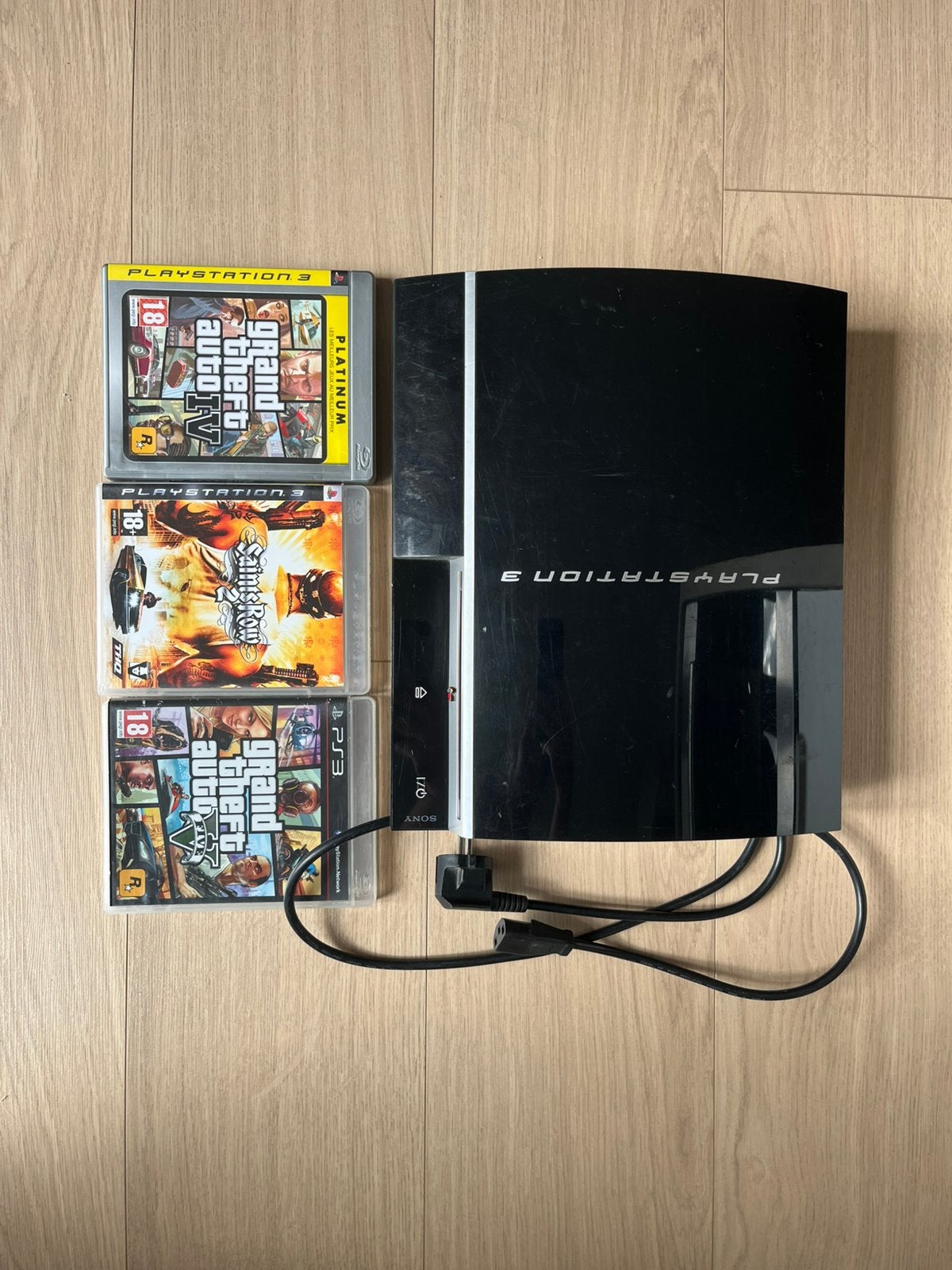 PS3 + GTA 4, GTA 5, Saint Row 2, Ophalen, Phat, 80 GB, Zonder controller