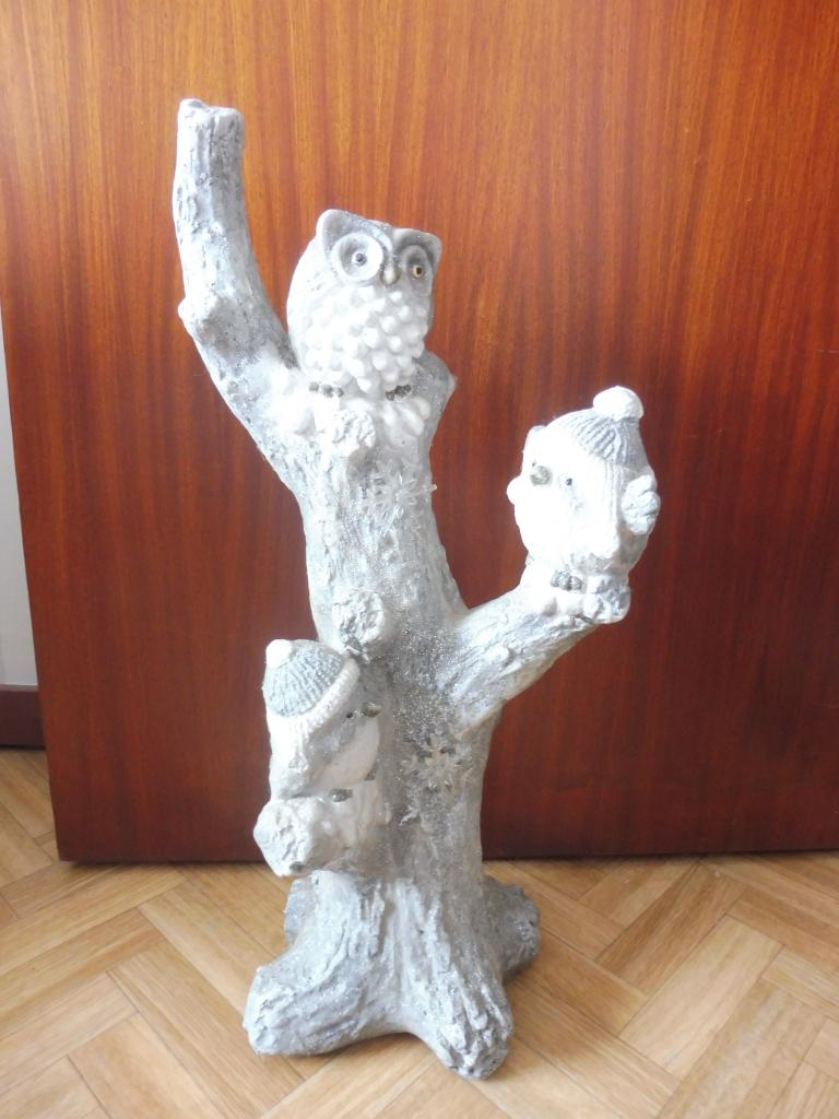 Kerst decoratie , boomstam met Sneeuwuil, Diversen, Kerst, Ophalen, Gebruikt