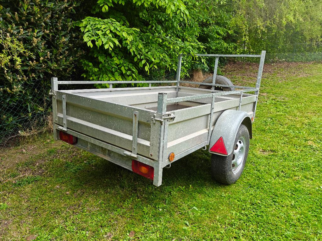 remork Alu  2.08 x 1.25m nieuw bodem id plaatje 750kg, Ophalen, Gebruikt