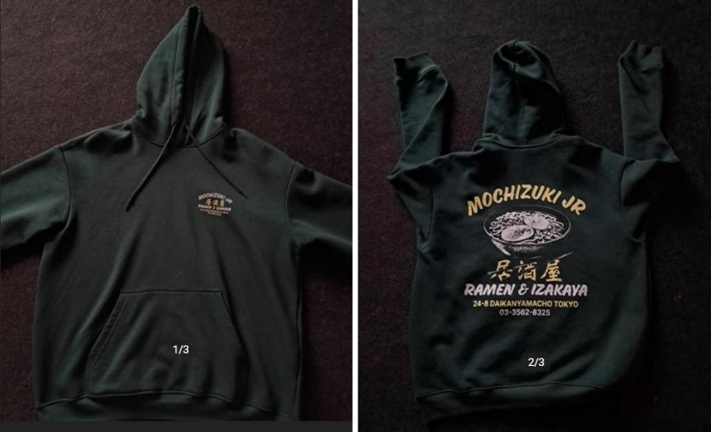Trui (hoody) met Japanse belettering, Kleding | Heren, Ophalen, Zo goed als nieuw, Maat 52/54 (L), Groen