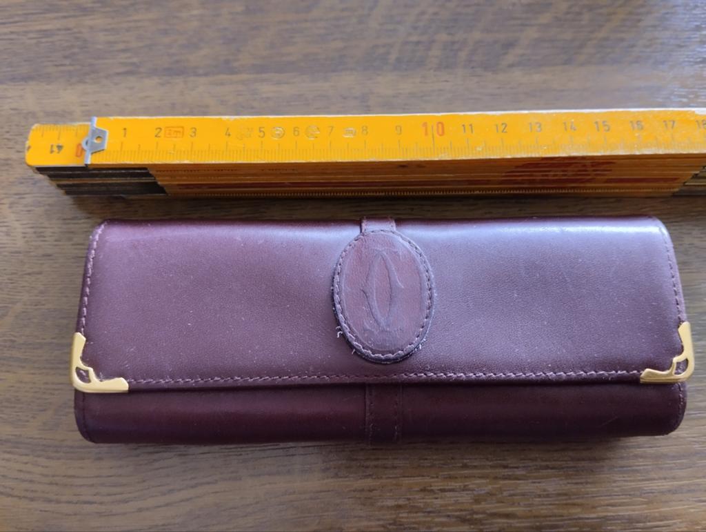Authentieke Vintage Cartier brillenkoker bordeauxrood, Handtassen en Accessoires, Portemonnees, Zo goed als nieuw, Overige merken