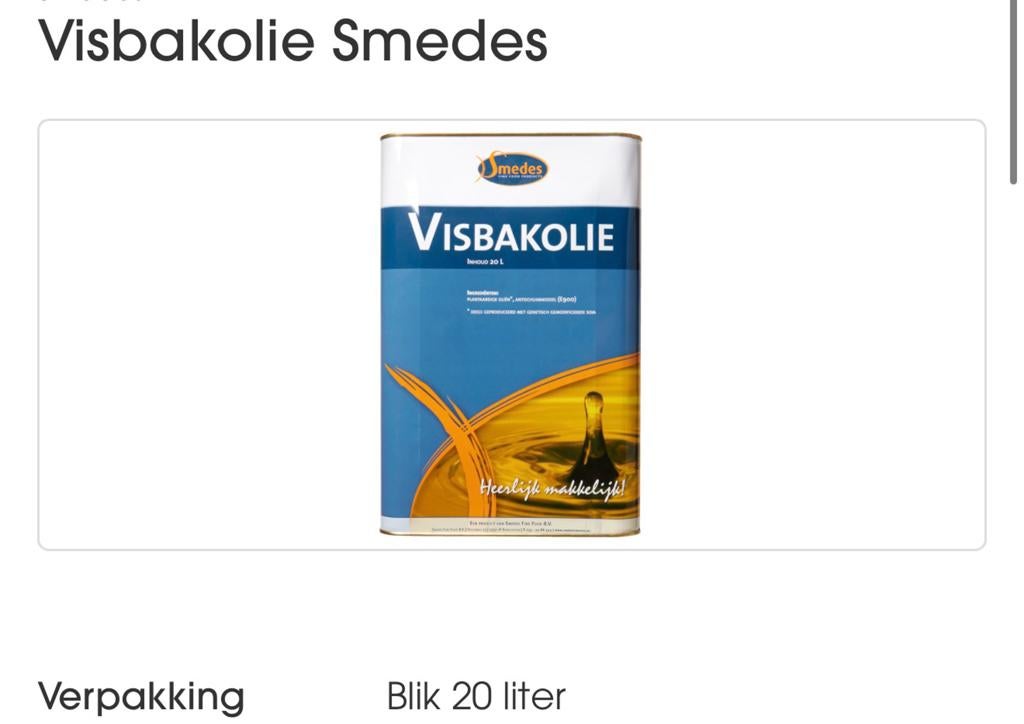 Visbakolie 20l, Enlèvement