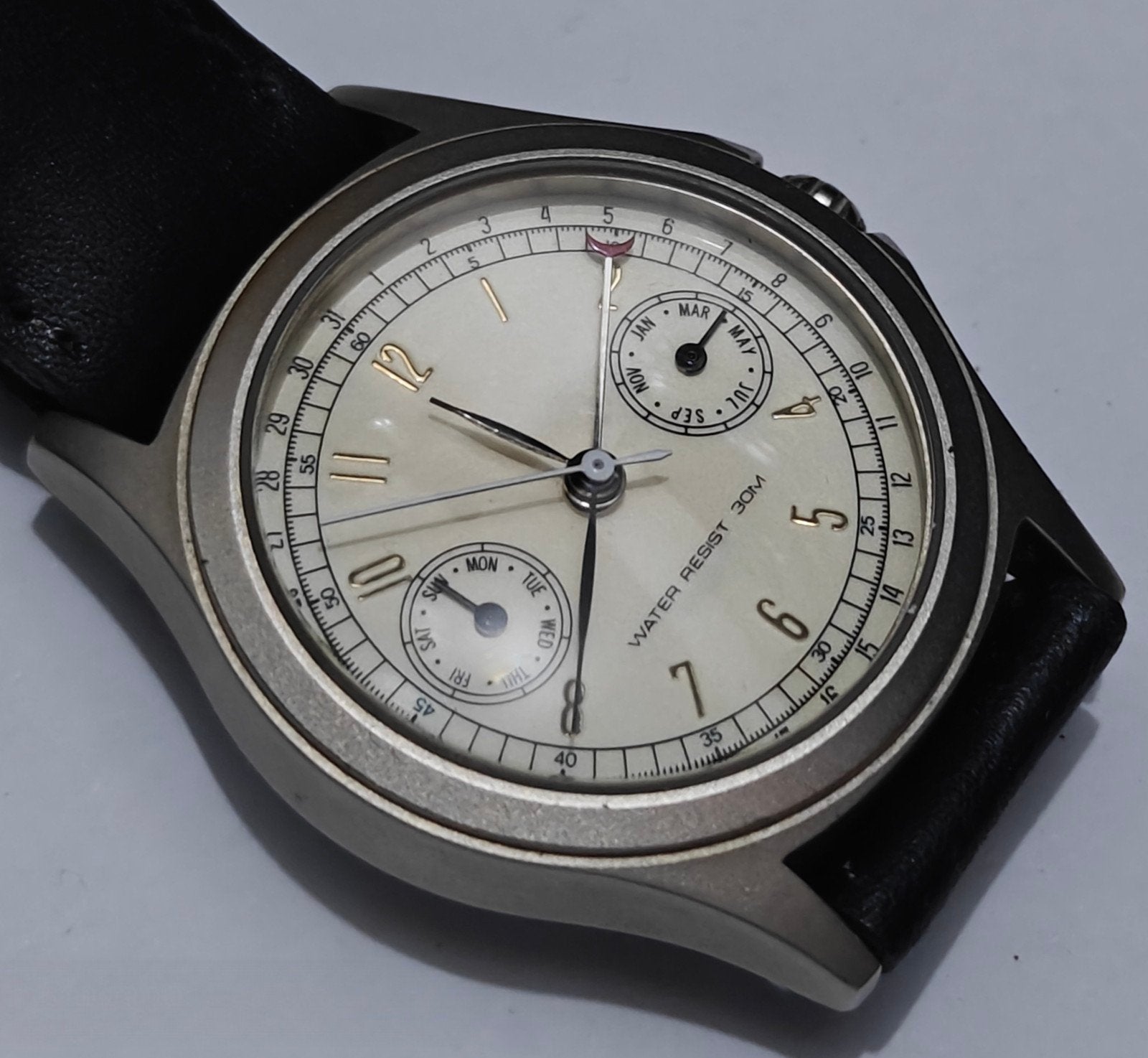 Vintage chronograaf horloge, Handtassen en Accessoires, Ophalen of Verzenden