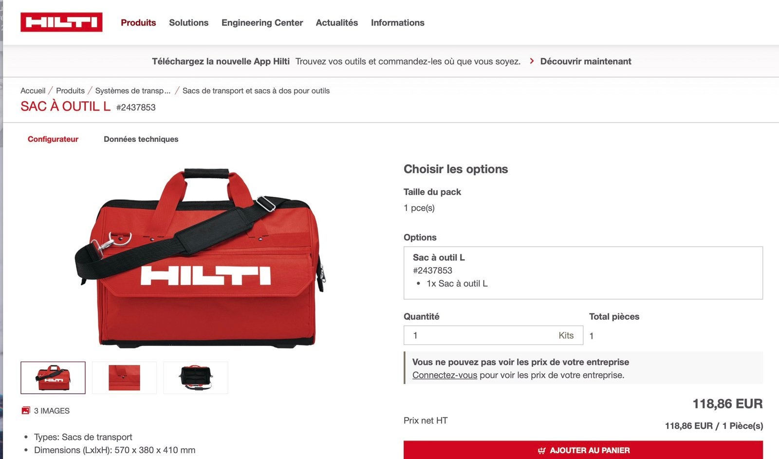 Sac d outils hilti neuf, Doe-het-zelf en Bouw, Ophalen, Nieuw