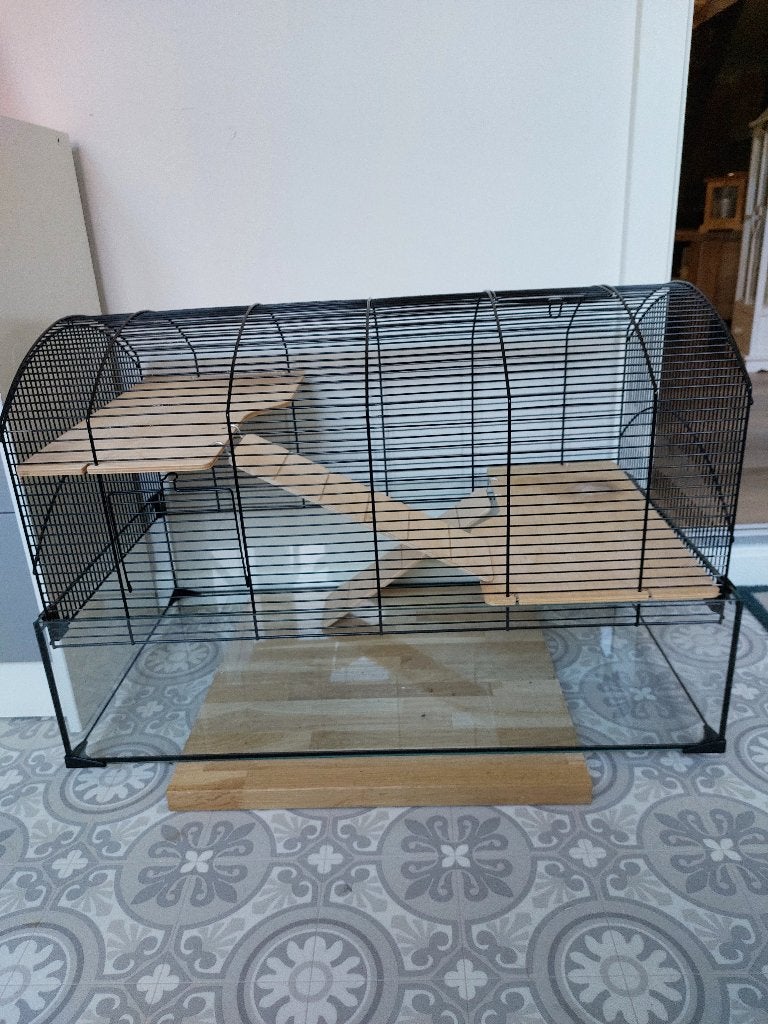 Hamsterkooi met toebehoren, Animaux & Accessoires, Hamster, Moins de 60 cm, Cage, Utilisé