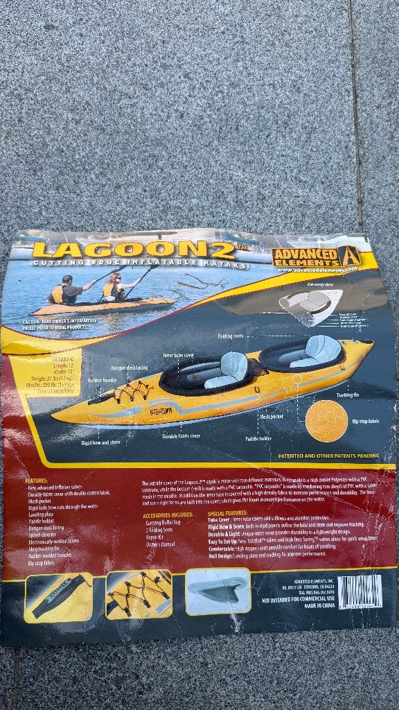 Opblaasbare kajak 2p - Lagoon Advacend Elements, Watersport en Boten, Ophalen, Opblaasbaar, Nieuw, 2-persoons