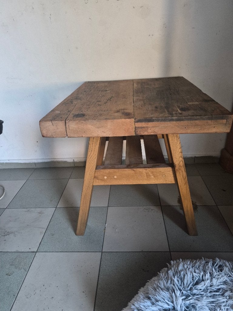 Houten tafeltje  uit eik en beuk, Maison & Meubles, Tables | Tables d'appoint, Comme neuf, Rectangulaire, Bois, Enlèvement
