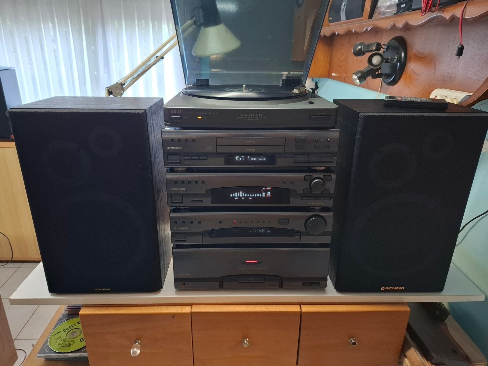 prachtige stereo set pioneer met platenspeler koopje, TV, Hi-fi & Vidéo, Chaîne Hi-fi, Enlèvement, Pioneer