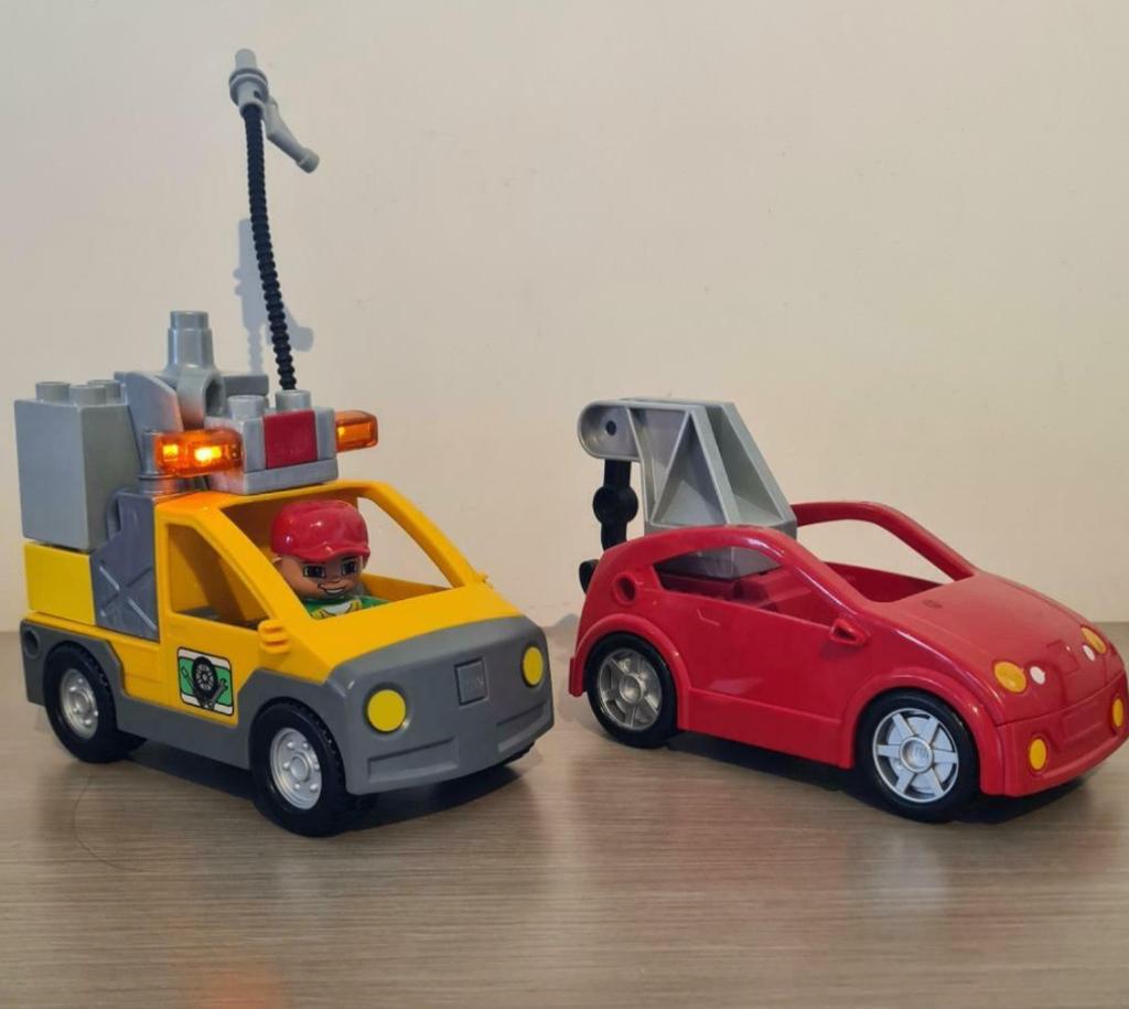 Vintage Duplo wegenwerker en sleepwagen, Enlèvement ou Envoi, Comme neuf, Accessoires inclus, Duplo