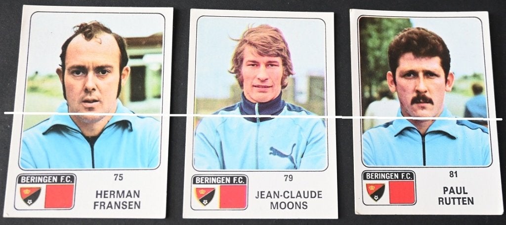 Panini Football 1973 - 74 / Beringen FC / 6 spelers, Verzenden, Zo goed als nieuw, Poster, Plaatje of Sticker