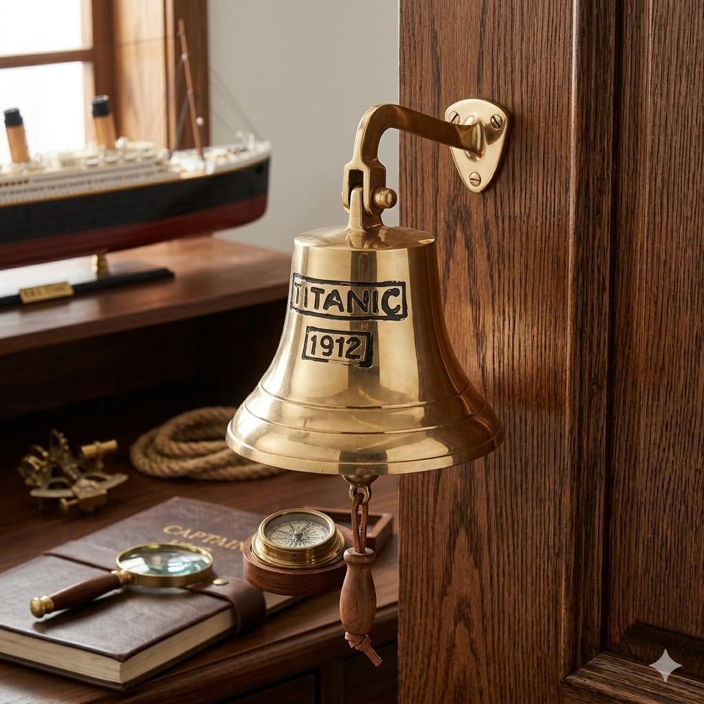 Titanic Bell 1912 massief messing vintage nautisch decor, Antiek en Kunst, Ophalen of Verzenden