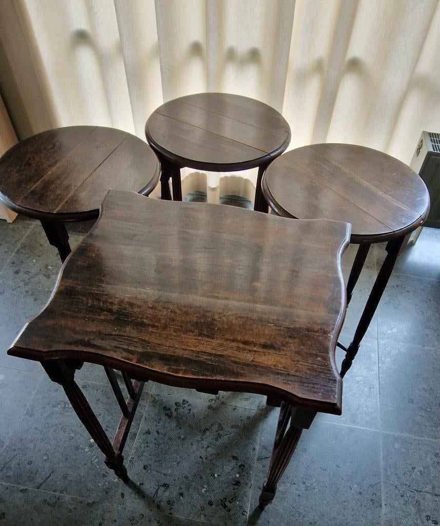 Vintage bijzettafel, Maison & Meubles, Tables | Tables d'appoint, Utilisé, 60 cm ou plus, 55 à 75 cm, Bois, Enlèvement