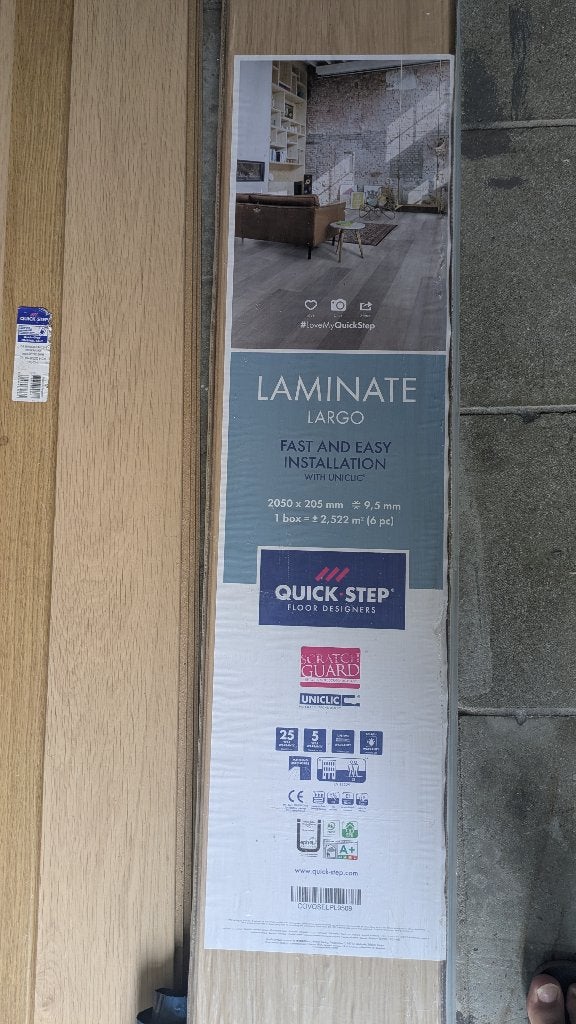 Quick Step laminaat 9m² (LPU1283) + plinten, Doe-het-zelf en Bouw, Vloerdelen en Plavuizen, Ophalen, Nieuw, 5 tot 10 m², Hout