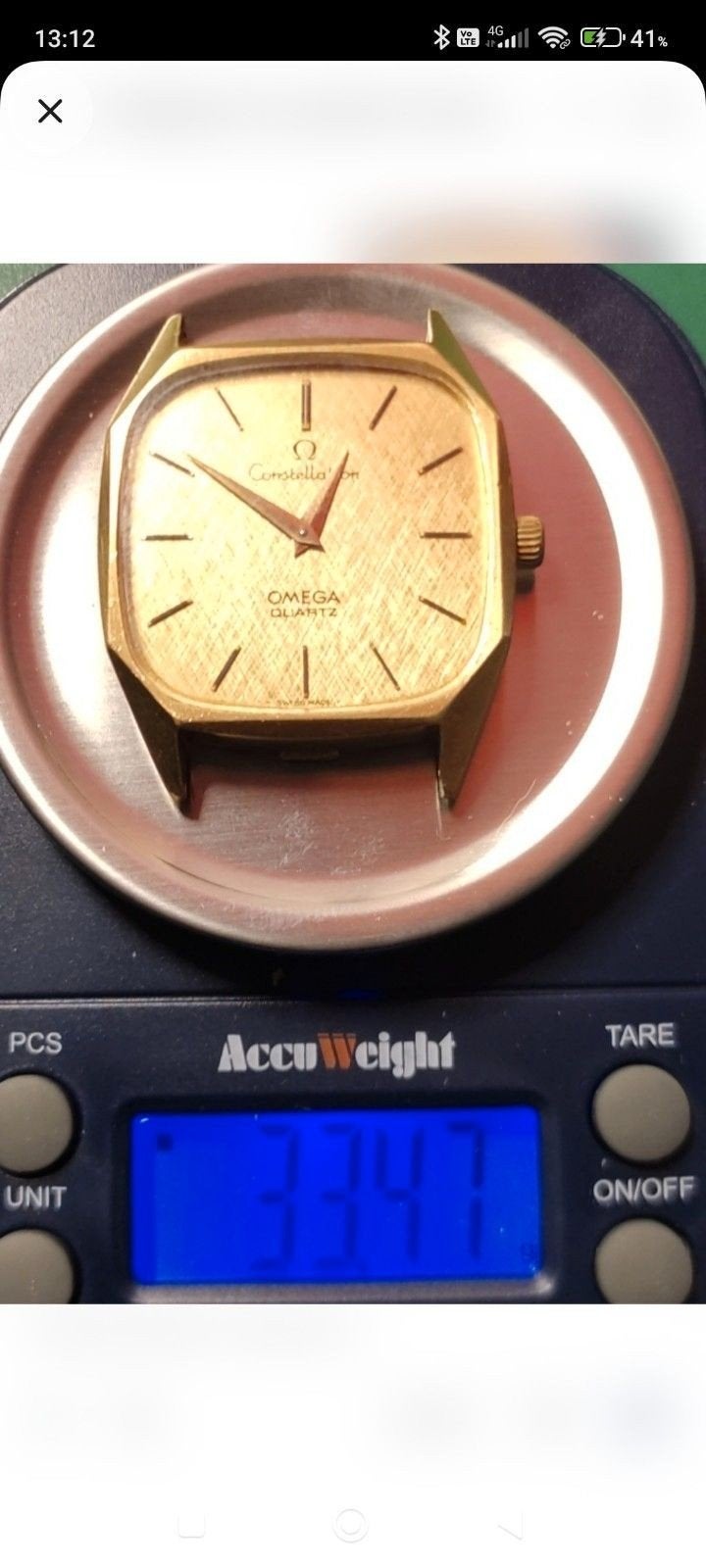 Omega Constellation OR 18 carats 750/1000 22g Quartz, Montre-bracelet, Cuir, Or, Enlèvement