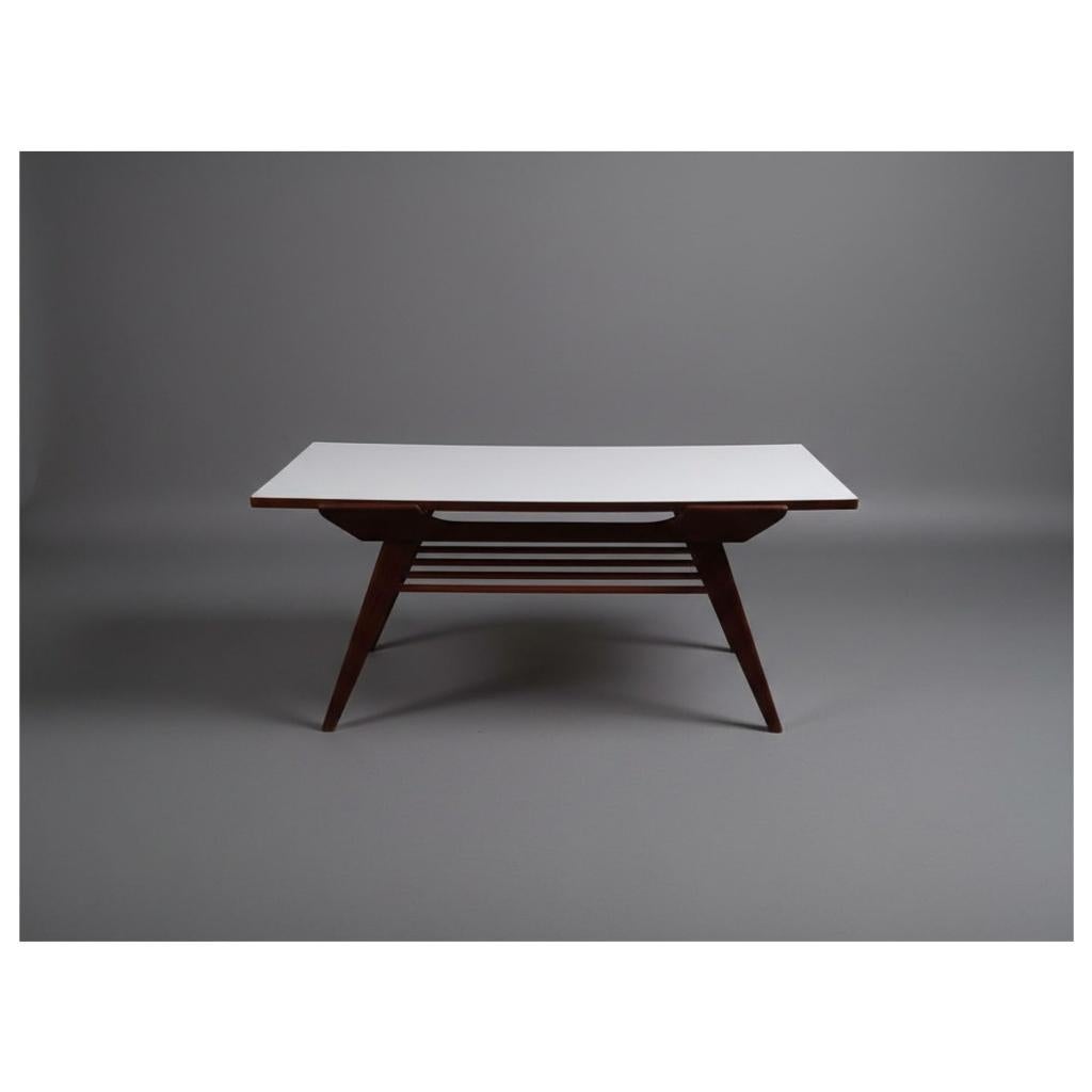 Louis van Teefelen salontafel met omkeerbaar blad, Ophalen, Mid century vintage, Minder dan 50 cm, Gebruikt