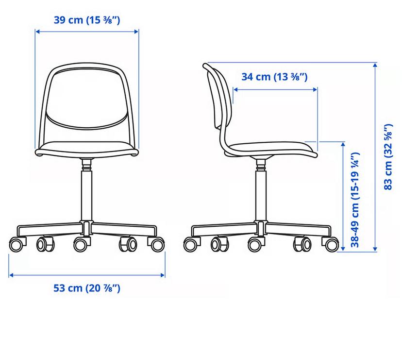 IKEA Bureaustoel kinderen, Gris, Enlèvement, Utilisé, Chaise de bureau