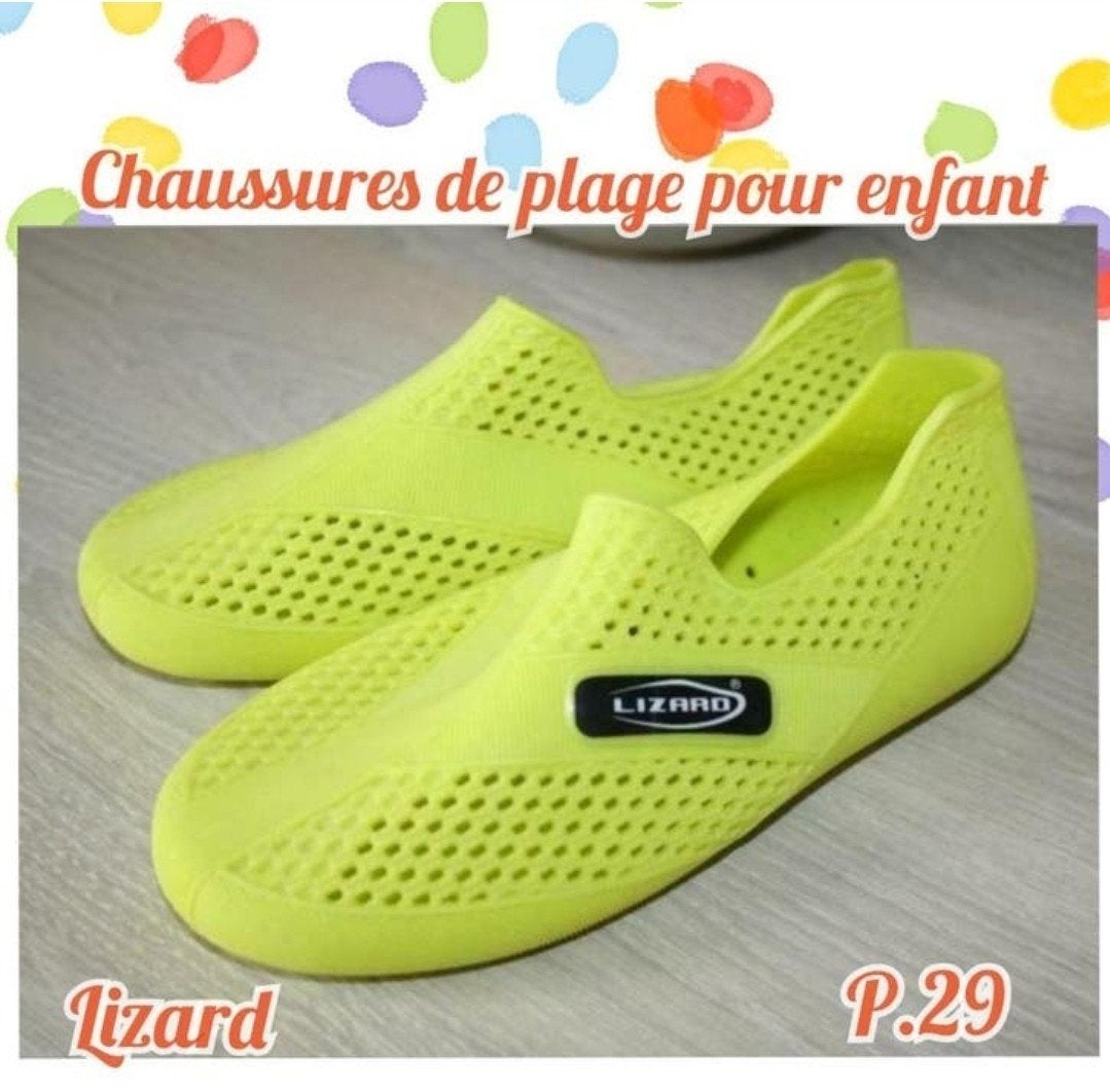 Chaussures de plage pour enfant-Jaune/vert-Lizard-P.29, Garçon ou Fille, Utilisé, Chaussures, Lizard