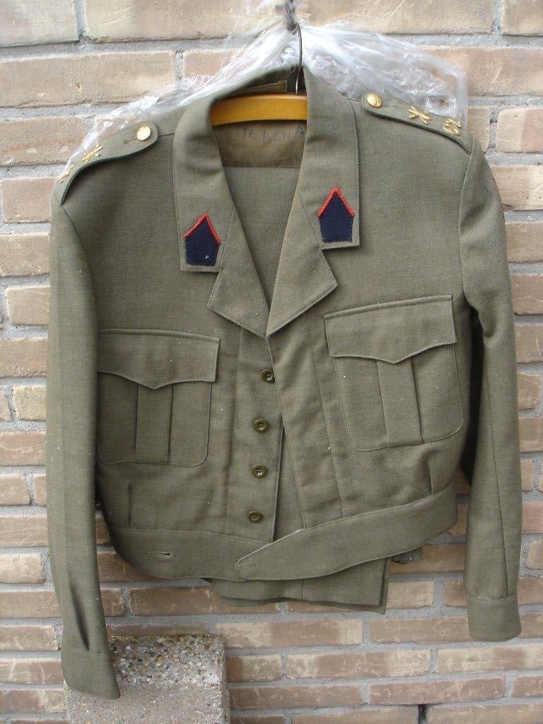 Leger uniform / pak Belgische field service dress met broek, Ophalen, Landmacht, Kleding of Schoenen