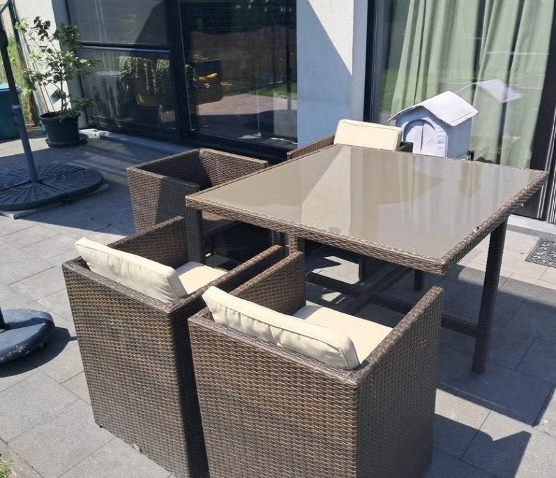 Loungeset 4 personen, Ophalen, 4 zitplaatsen, Zo goed als nieuw, Loungeset
