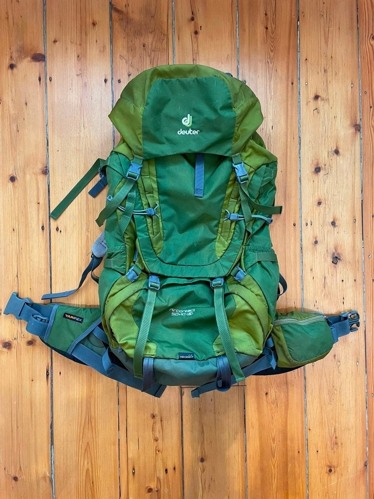 Deuter Aircontact 50 + 10 SL Vert, Sports & Fitness, Alpinisme & Randonnée, Enlèvement ou Envoi, Utilisé, Sac à dos