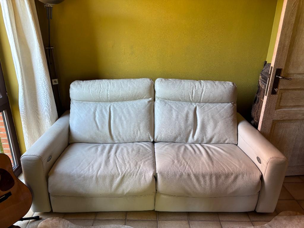 Zetel, Huis en Inrichting, Ophalen, Gebruikt, Tweepersoons, Leer
