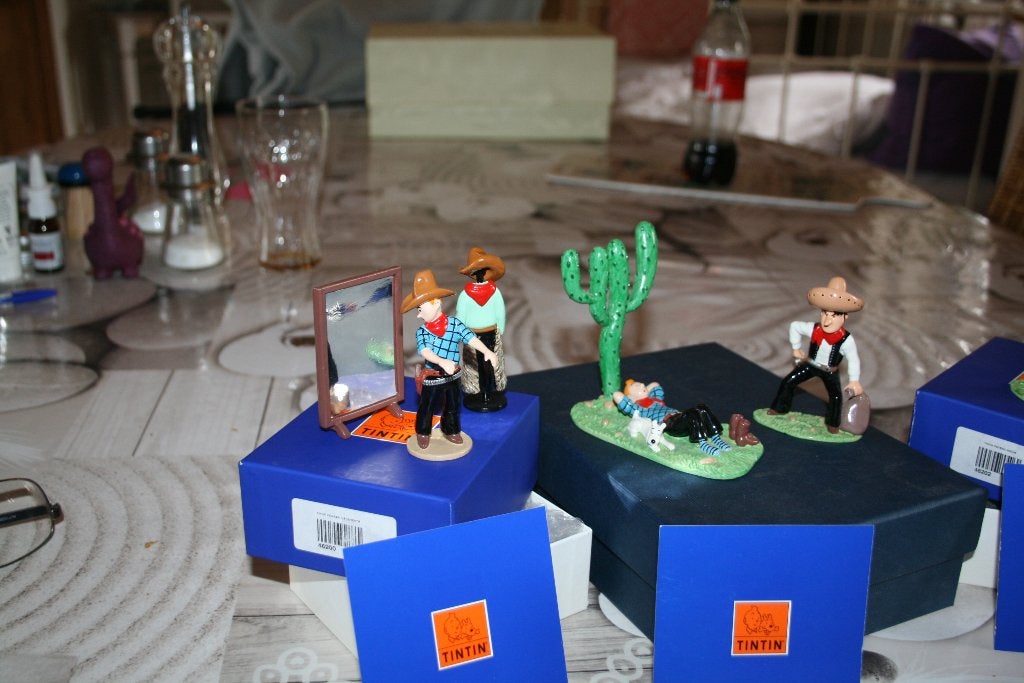TINTIN COWBOY 3 FIGURINES PIXI, Ophalen of Verzenden, Zo goed als nieuw
